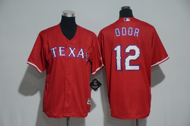 Youth 2017 MLB Texas Rangers #12 Odor Red Jerseys->youth mlb jersey->Youth Jersey